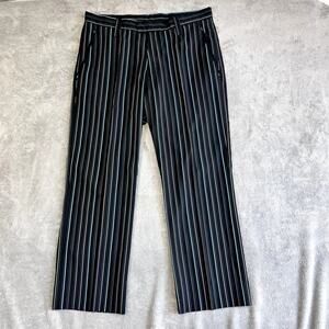 J Lindeberg Stockholm Men’s Golf Pants 36 Black Blue Pinstripe Preppy Style